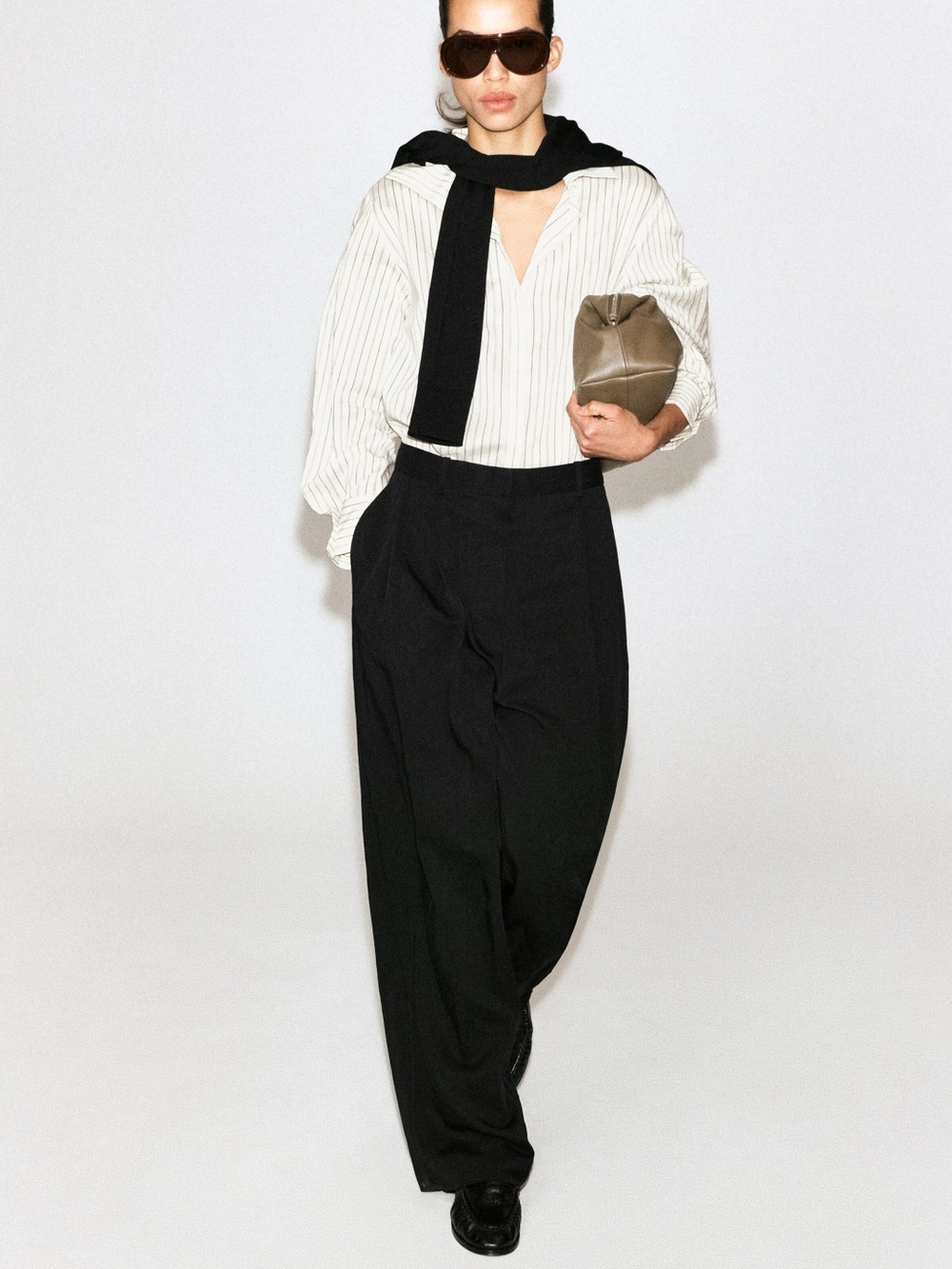 COS Black relaxed fluid Wide-Leg Trousers